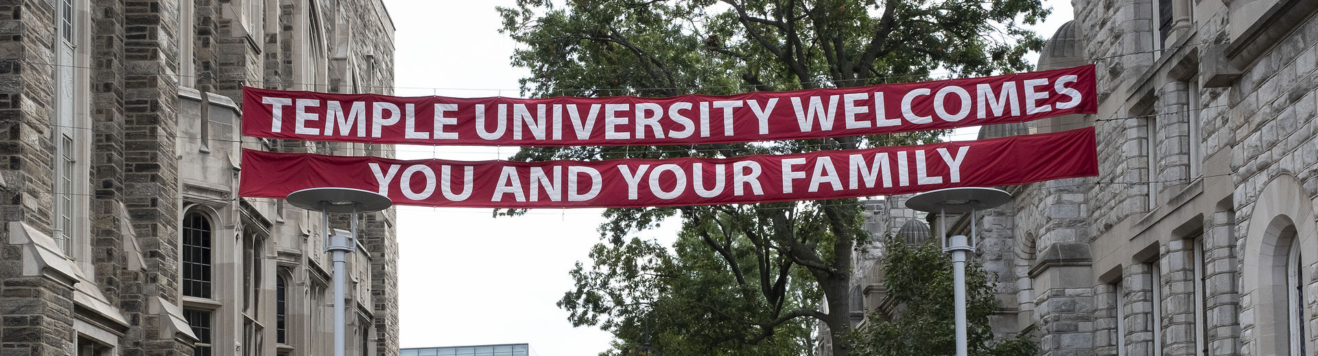 Welcome Banner on Polett Walk, Main Campus